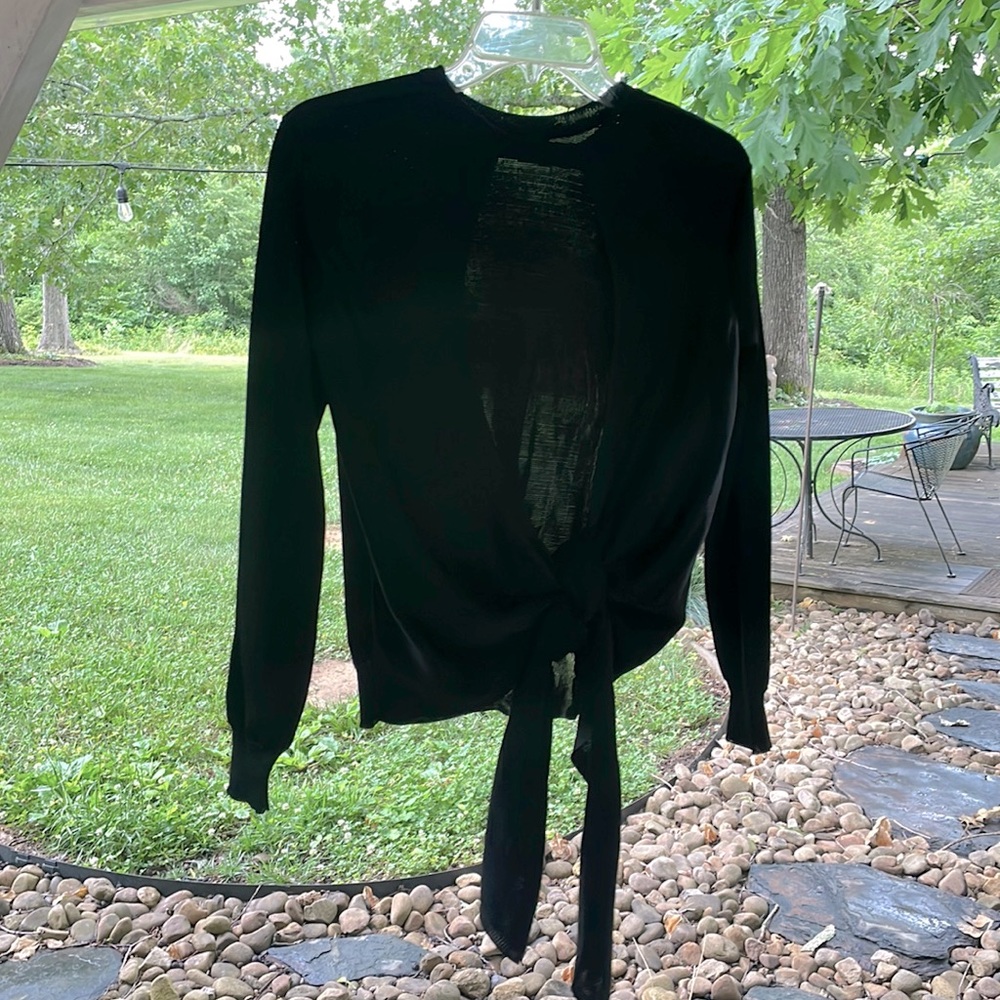 Sexy black open back shirt